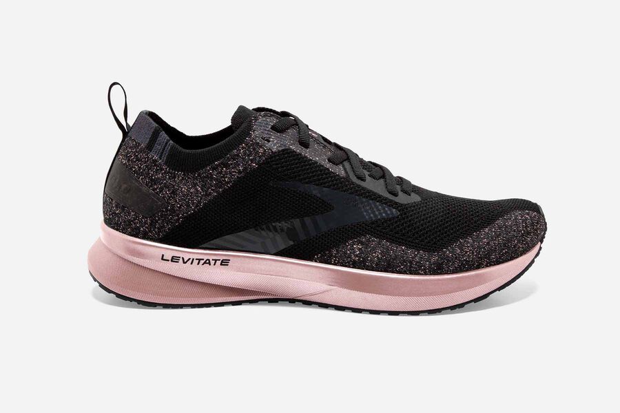 Brooks Levitate 4 Road Löparskor Dam - Svarta/Rosa - 4089-MCQRL